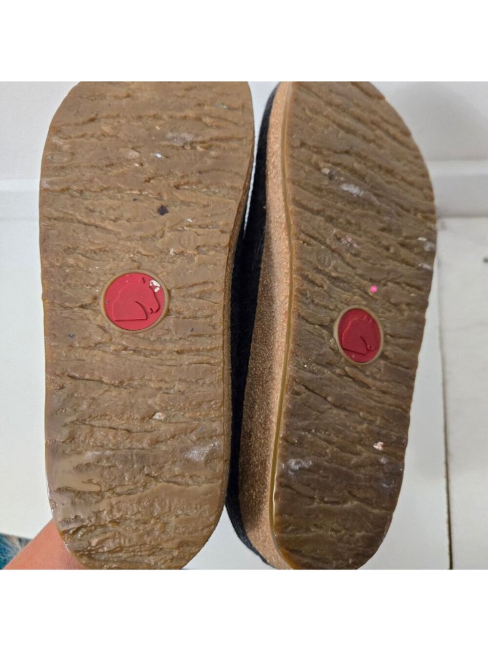 Haflinger Size 10 Paisley Blue Wool Felt Appliqué Stitching Slip-On Clog Slipper - Picture 7 of 11